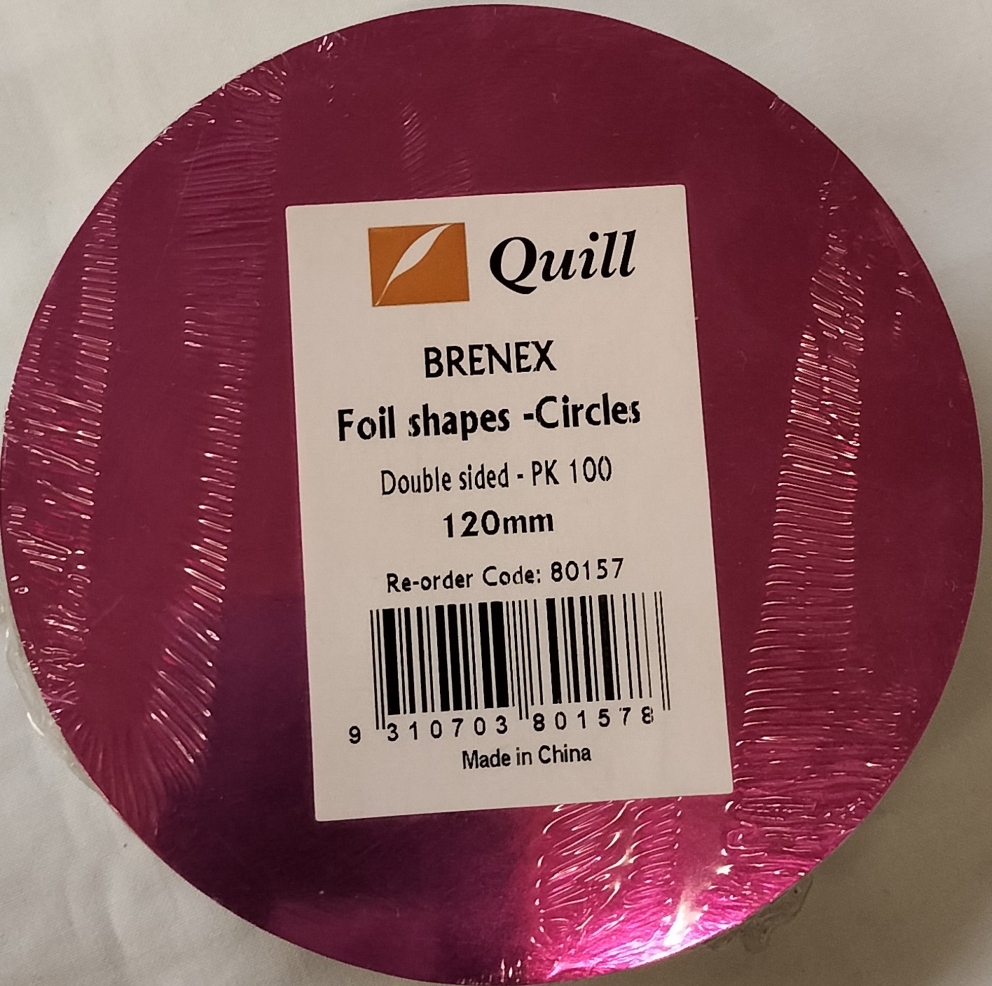 Brenex Foil D/Sided Circles 120mm Pk100